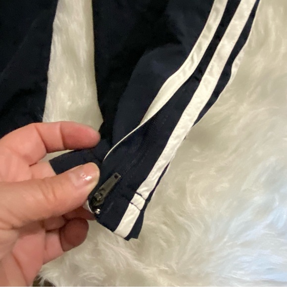 Adidas Pants Women’s Size Small Blue Draw String Zip Pant Leg Polyester - Picture 7 of 16